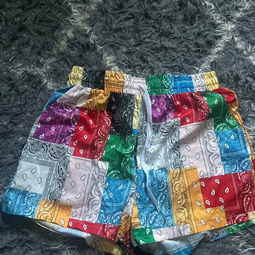 Fashion Nova Multicolor Patchwork Women's Athletic Shorts